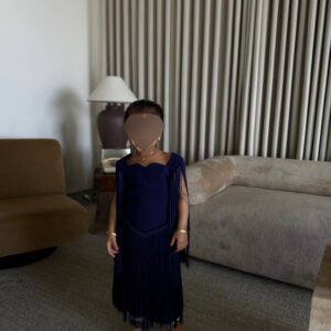 Mini navy fringe dress